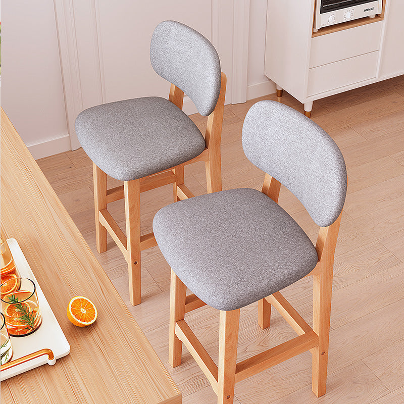 Height-adjustable Bar Stool with Backrest and Cushion Stornfield