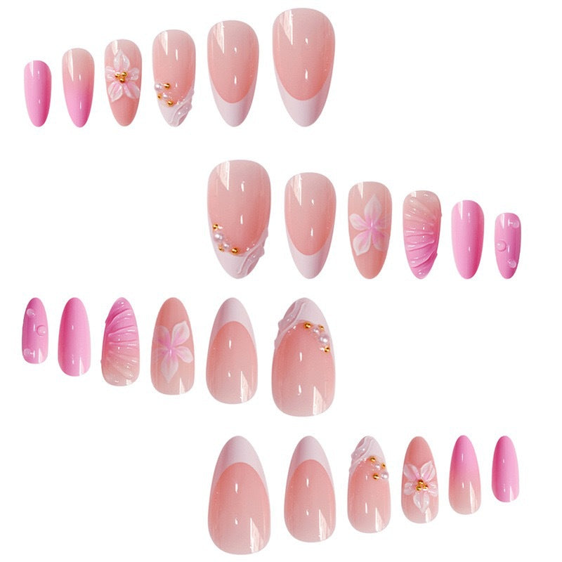 3D Floral Acrylic Nail Art Extensions Stornfield