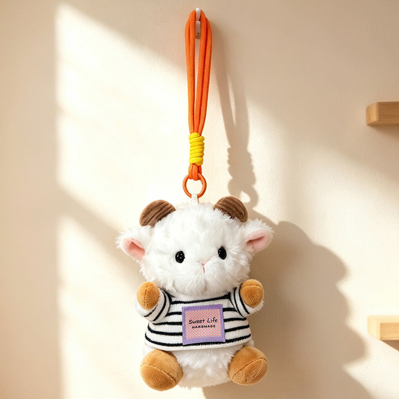 Plush Ram Doll Bag Charm Hanging Keychain with Dress and Loop Strap Stornfield