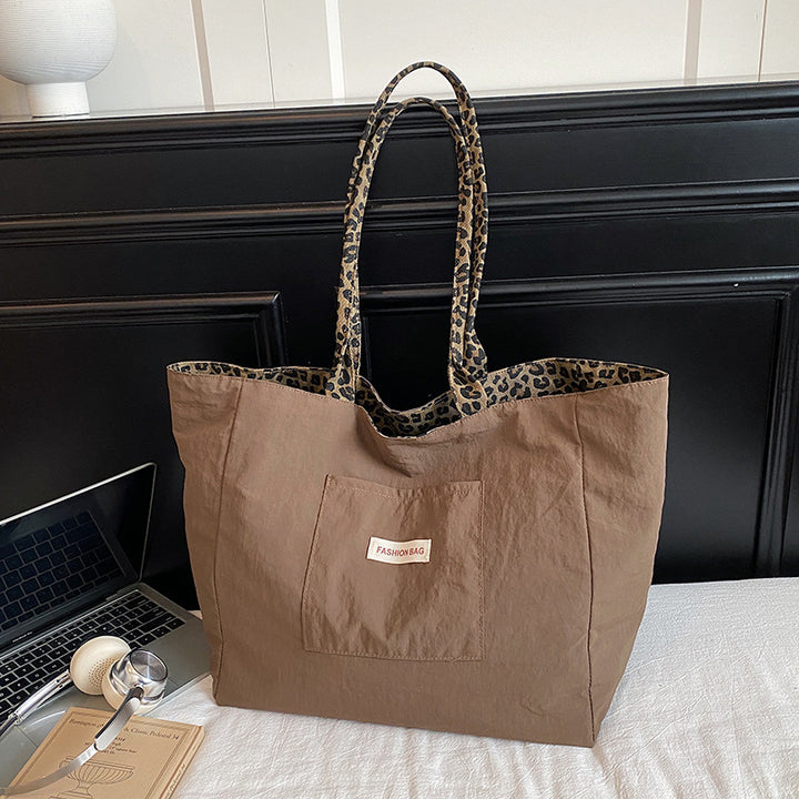 Spacious Leopard Print Tote Bag
