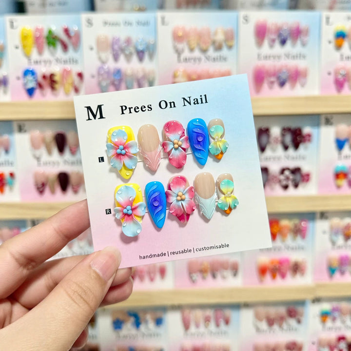 Customizable Handcrafted Press-On Nail Art Set