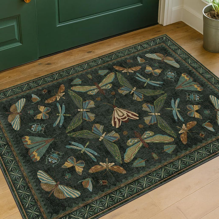 Floral-Patterned Kitchen Area Mat
