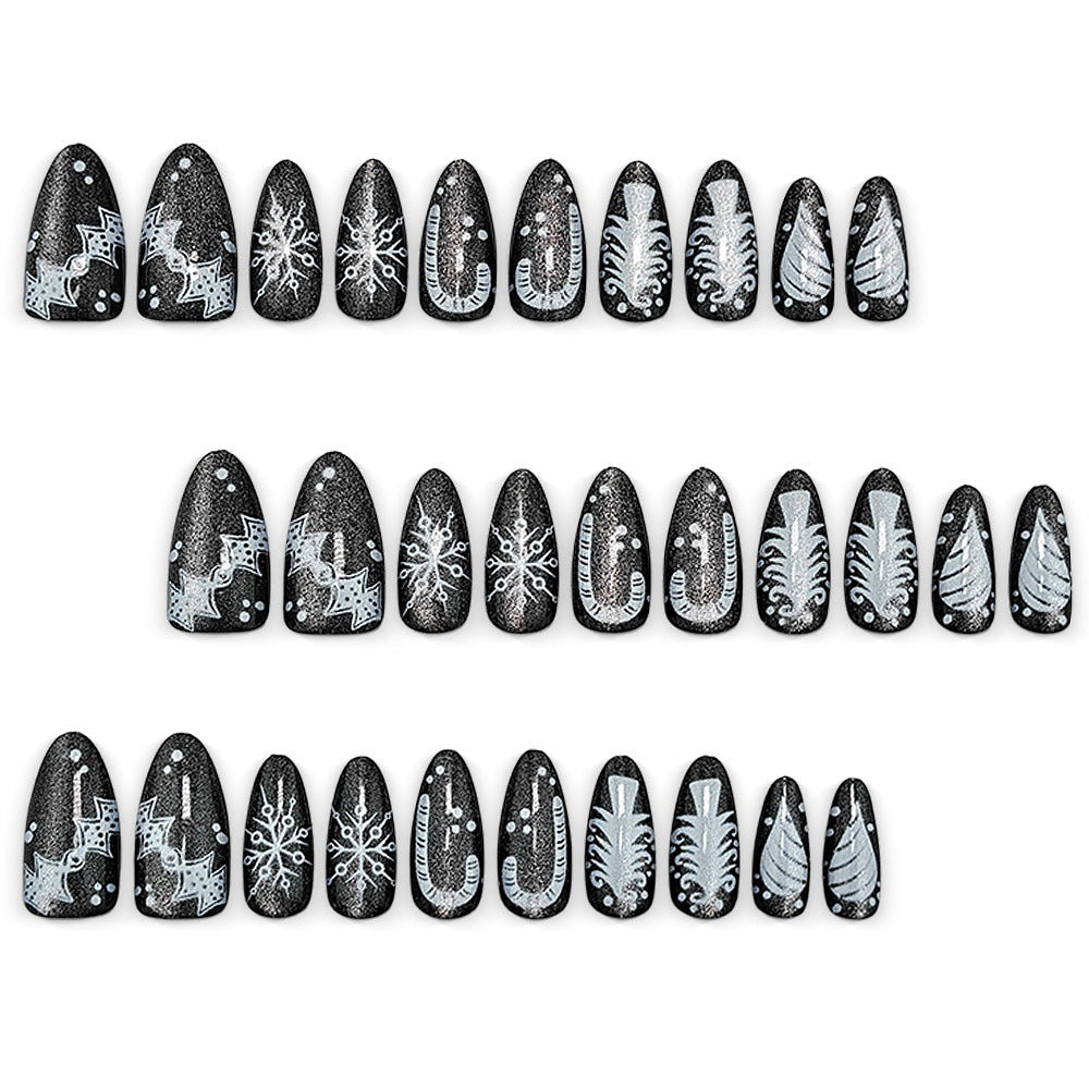 Creative Nail Art in Glamorous Black-White Design Stornfield