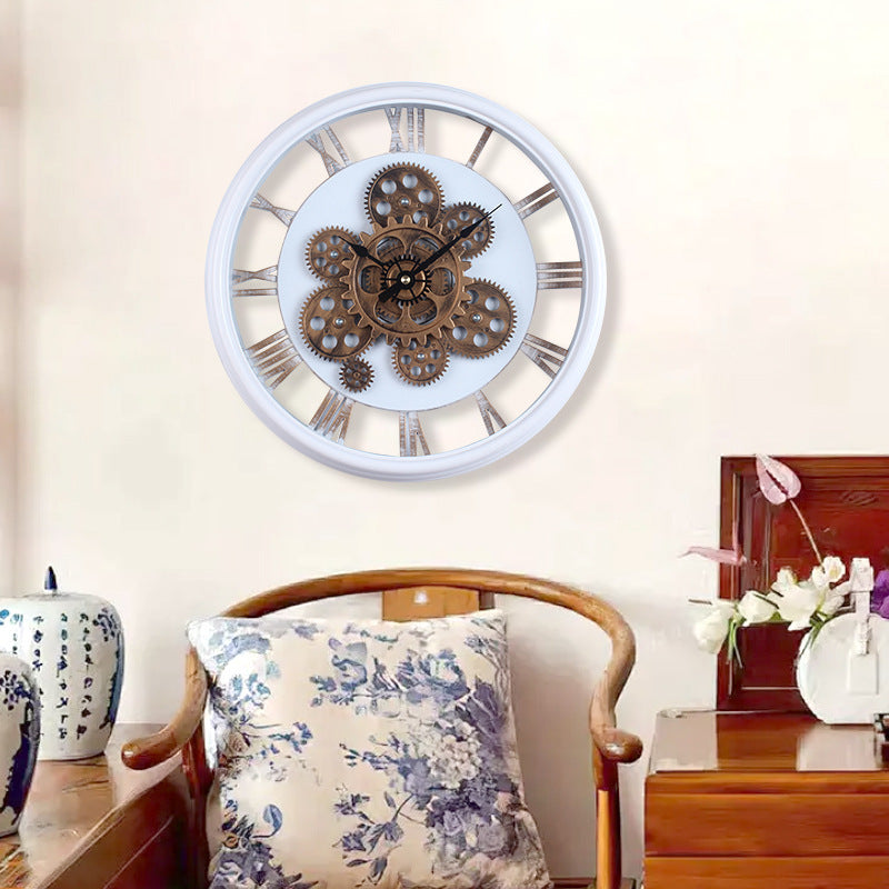 Elegant Wall Clock in Industrial Gear Design Stornfield