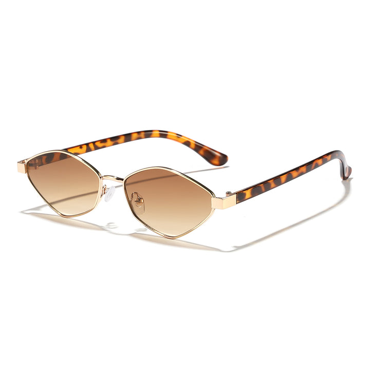 Women's Cat Eye Sunglasses with Brown Lenses and Elegant Metal Frame Stornfield