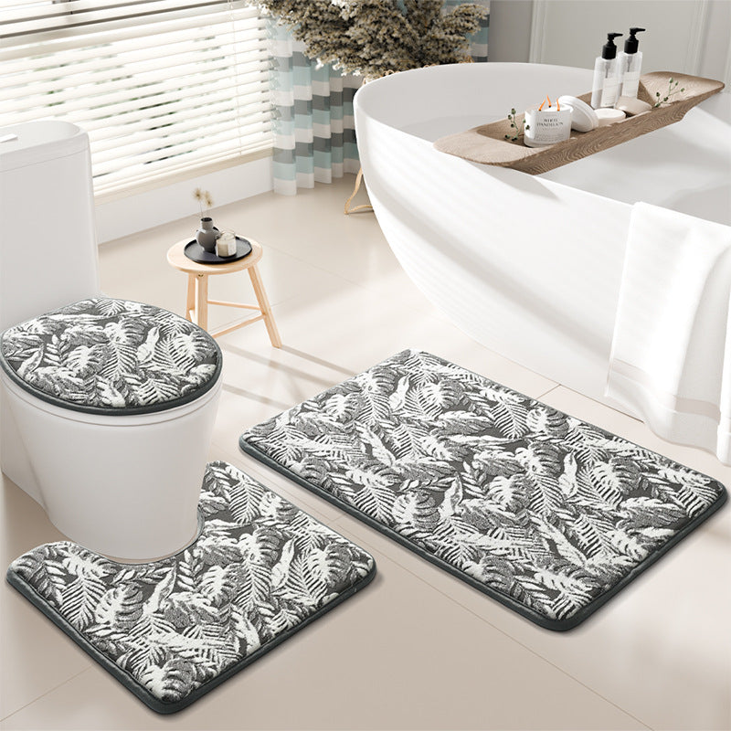 Luxurious Botanical Bathroom Mat Set
