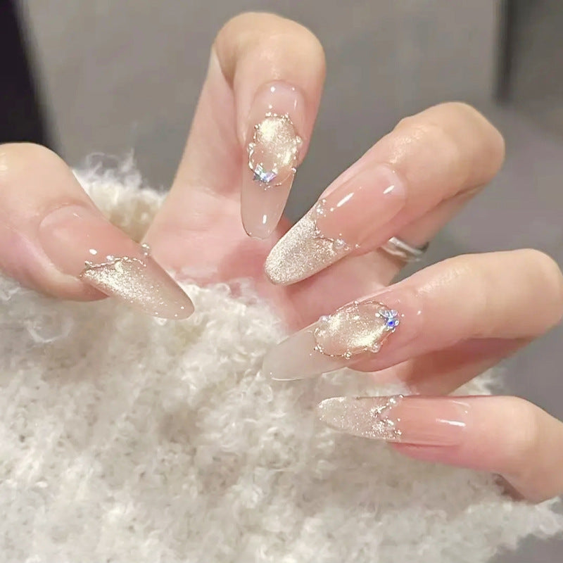 Art nail set with elegant gold glitter design Stornfield