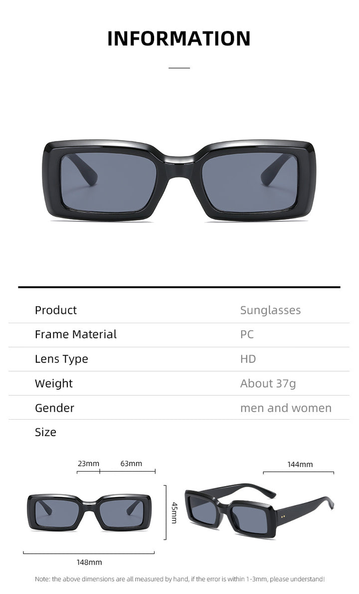 Ladies stylish square sunglasses with mirrored lenses Stornfield