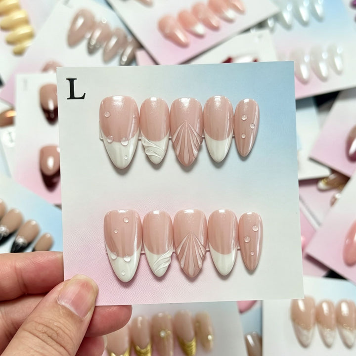 Handmade Floral Design Press-On Nails Set