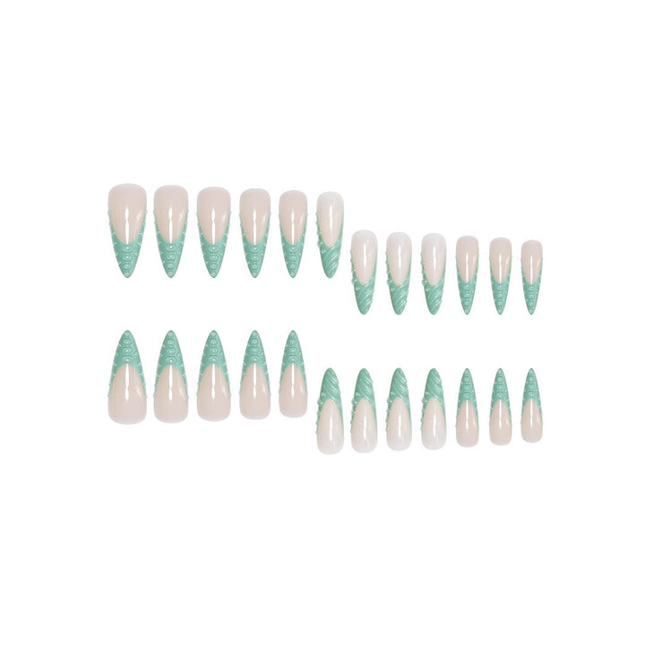 Artistic Stiletto Press-On Nail Design with 3D Shell Accents Stornfield