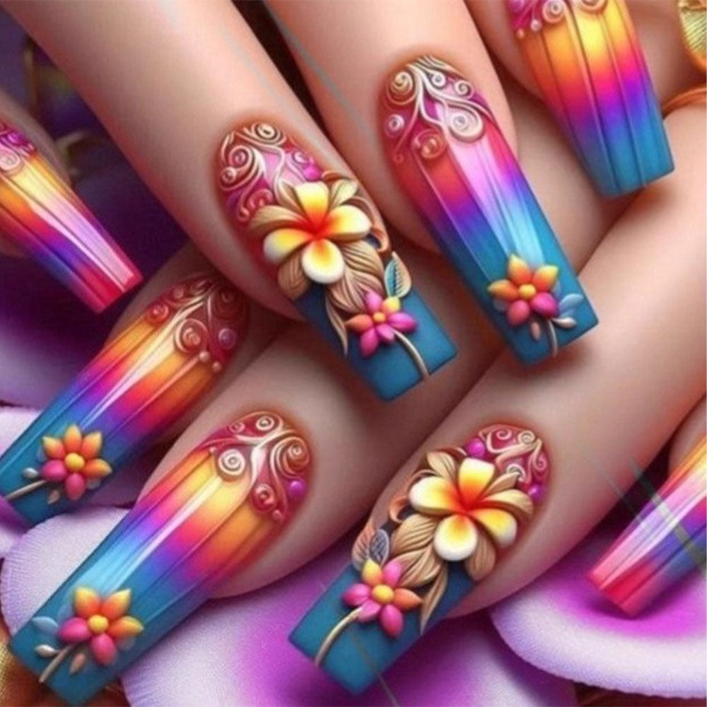 Artificial nails in stylish floral design Stornfield