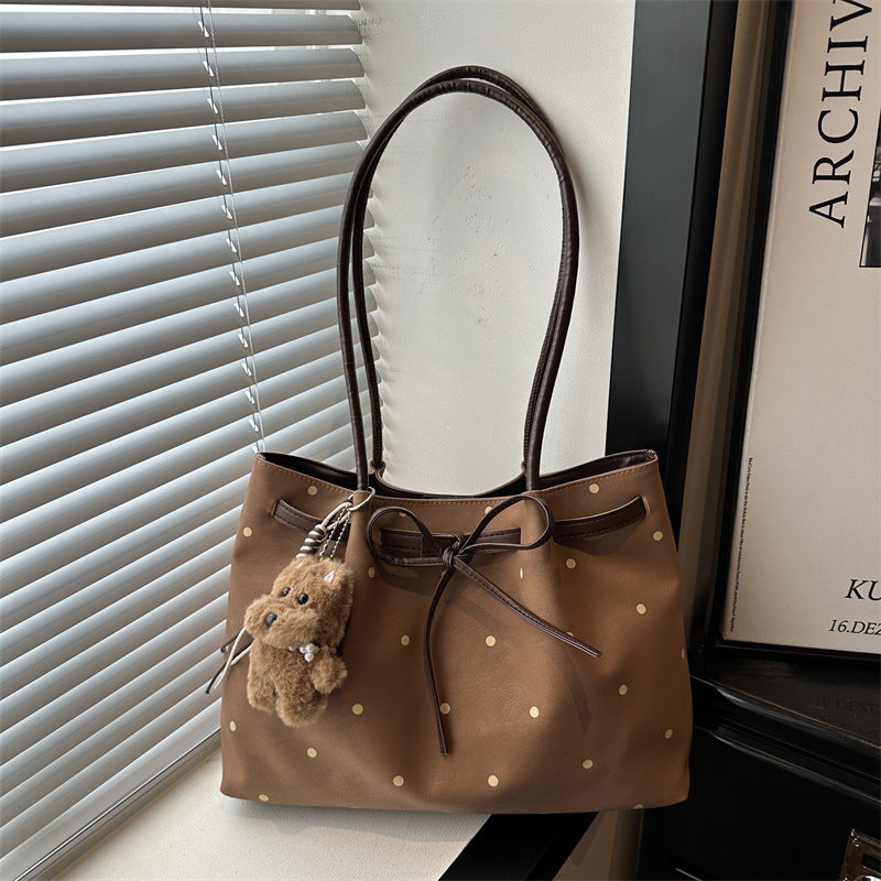 Elegant Polka Dot Tote Handbag
