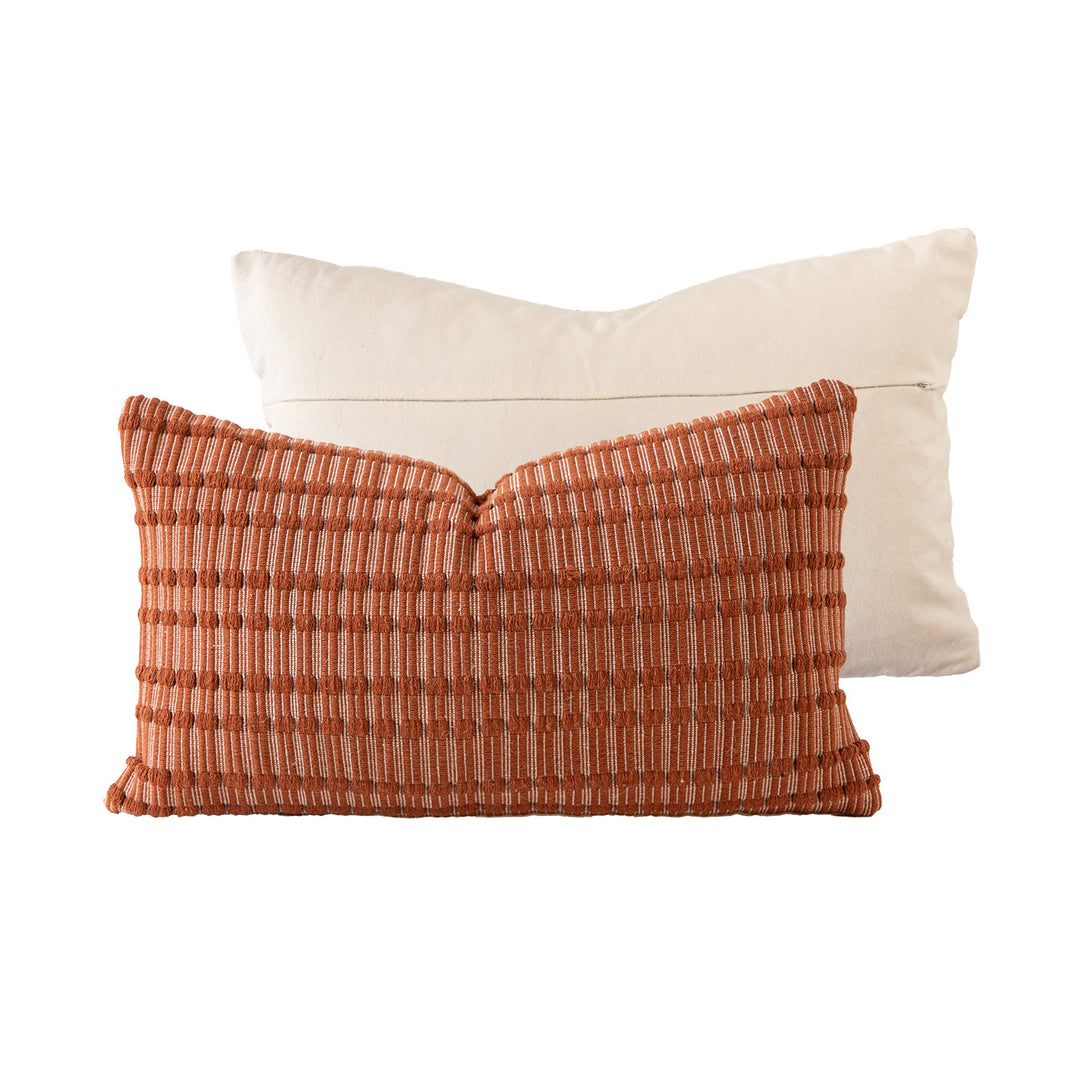 Cotton cushion duo with handwoven texture and hidden zipper Stornfield