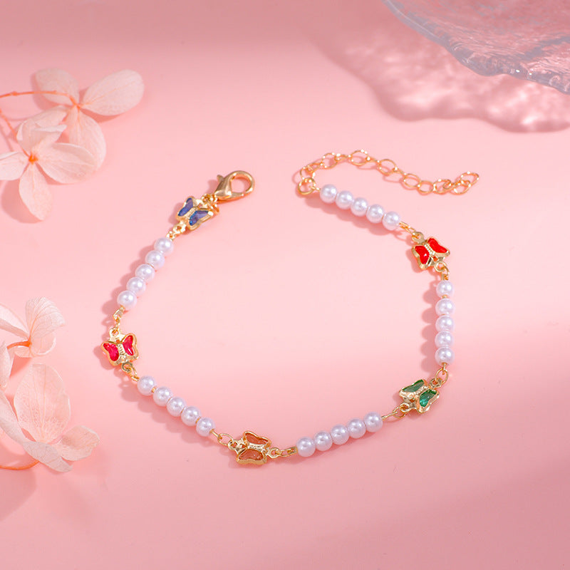 Pearl and Colorful Evil Eye Bracelet Stornfield