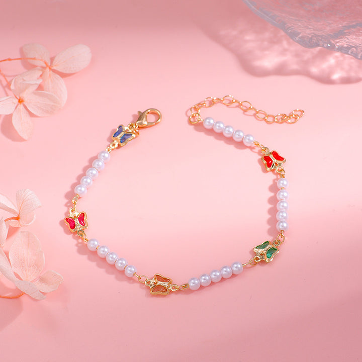Pearl and Colorful Evil Eye Bracelet Stornfield