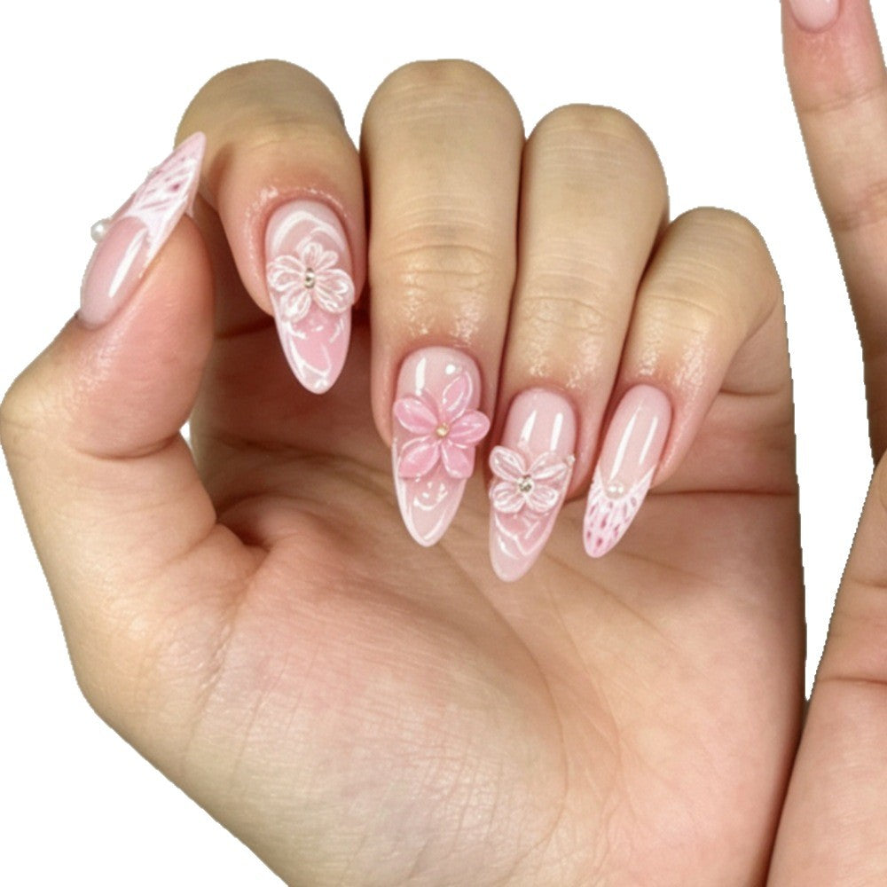 Floral Artistic Press-On Nails Set Stornfield