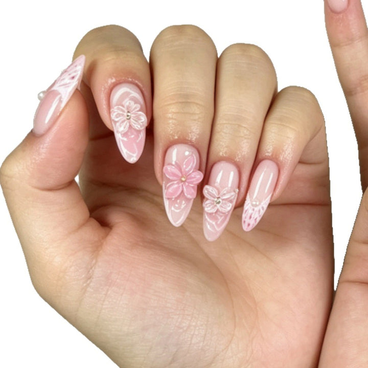 Floral Artistic Press-On Nails Set Stornfield