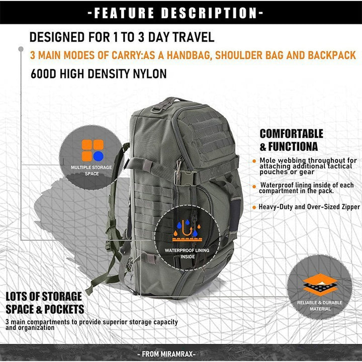 Tactical sports bag with multiple compartments Stornfield