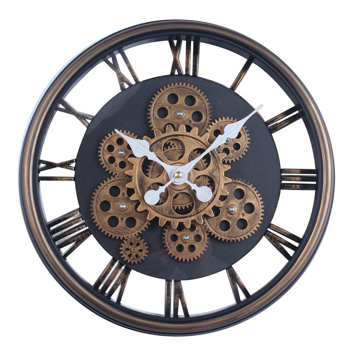 Elegant Wall Clock in Industrial Gear Design Stornfield