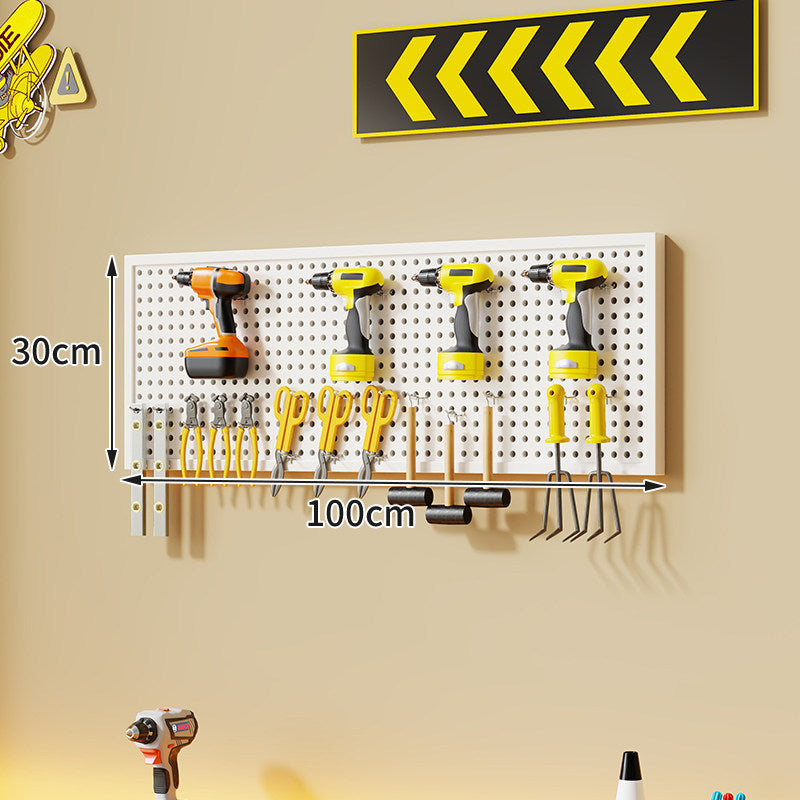 Large Rectangle Wall-Mounted Perforated Metal Pegboard Tool Storage Panel