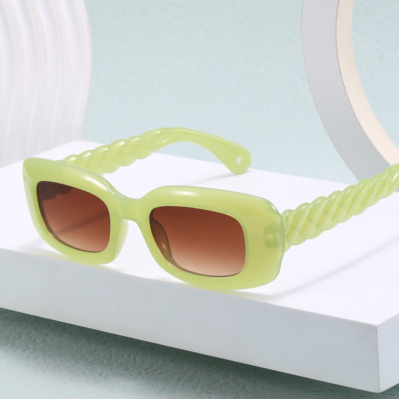 Women's fashionable square sunglasses with unique twisted temple design Stornfield