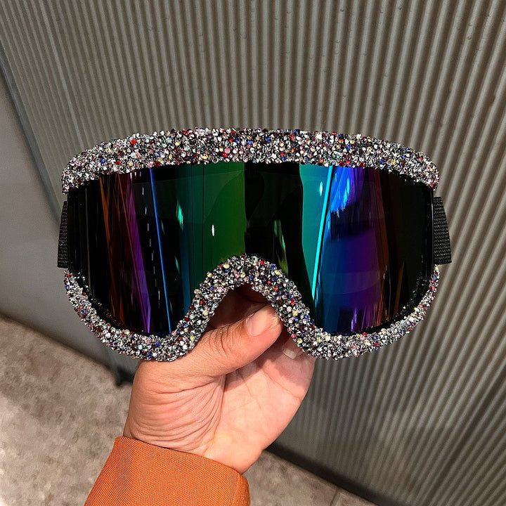 Ladies glamorous ski goggles with sparkling crystal frame Stornfield