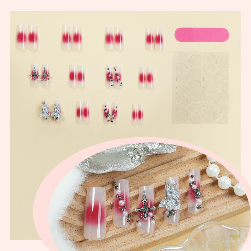 Decorative Nail Art Press-On Nails Set with Elegant Gem Accents Stornfield