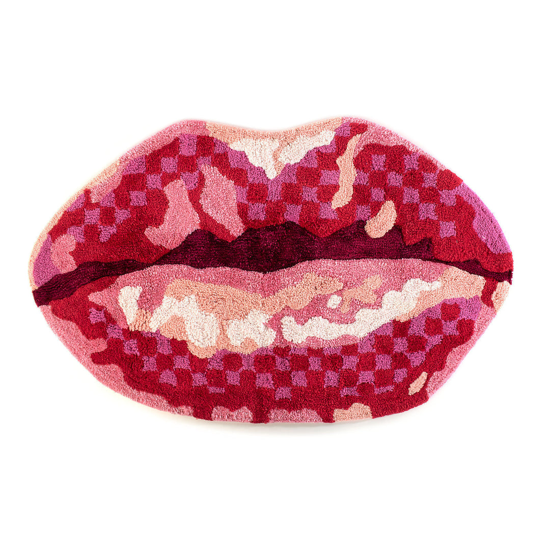 Artistic Lip-Shaped Bath Mat for Bathroom