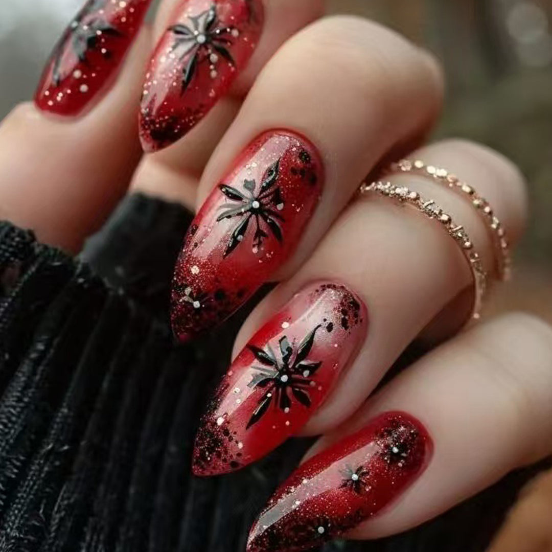 Creative artificial nails with star and glitter effects Stornfield