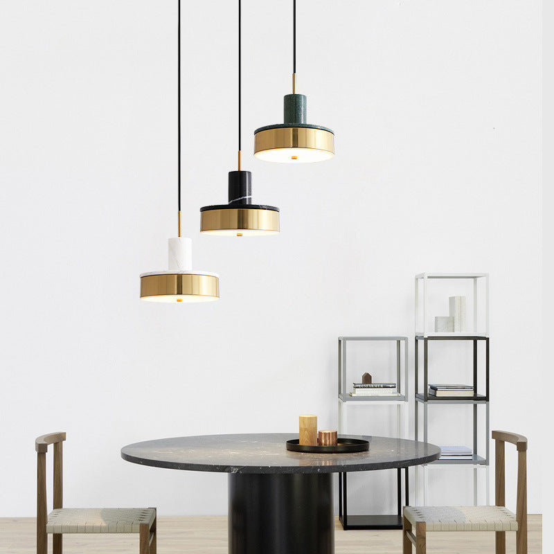 Modern Marble and Gold Pendant Light