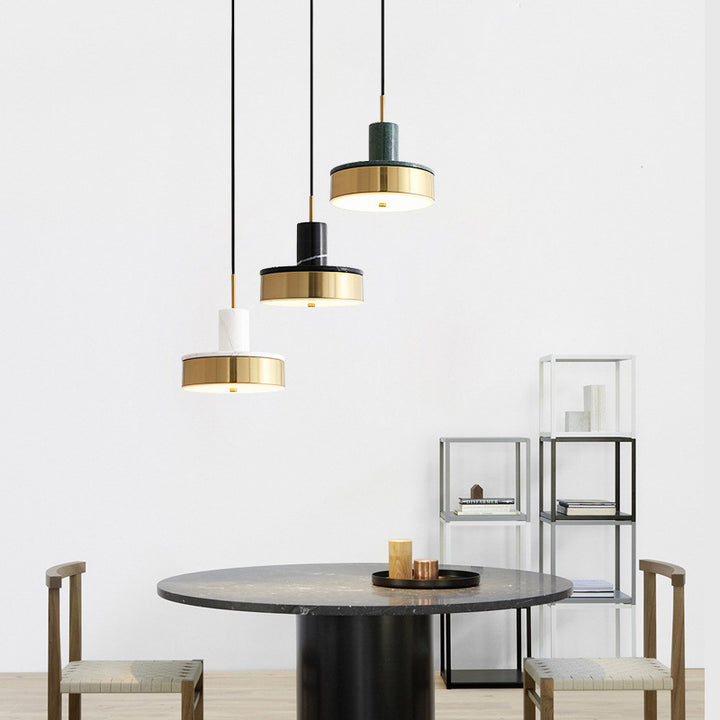 Modern Marble and Gold Pendant Light