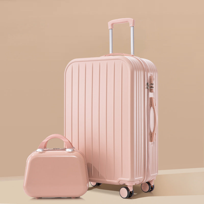 lightweight ABS hardshell spinner suitcase with telescopic handle and matching cosmetic case Stornfield