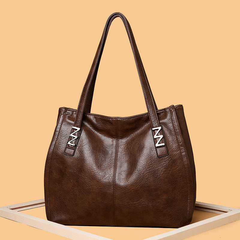 Stylish Slouchy Faux Leather Tote Bag