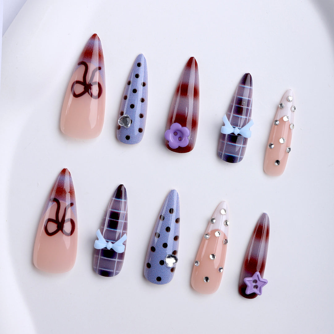 Artificial nails with creative 3D design and playful accents Stornfield