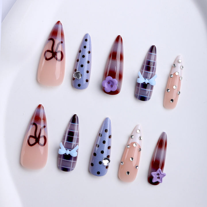 Artificial nails with creative 3D design and playful accents Stornfield