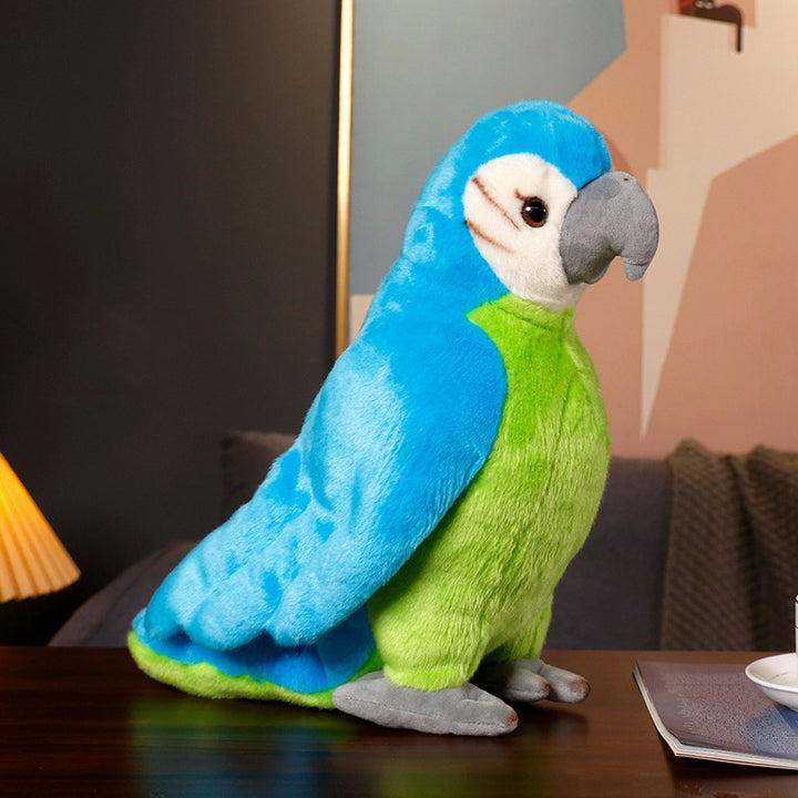 Lifelike Plush Parrot Toy with Embroidered Beak and Poseable Feet Stornfield