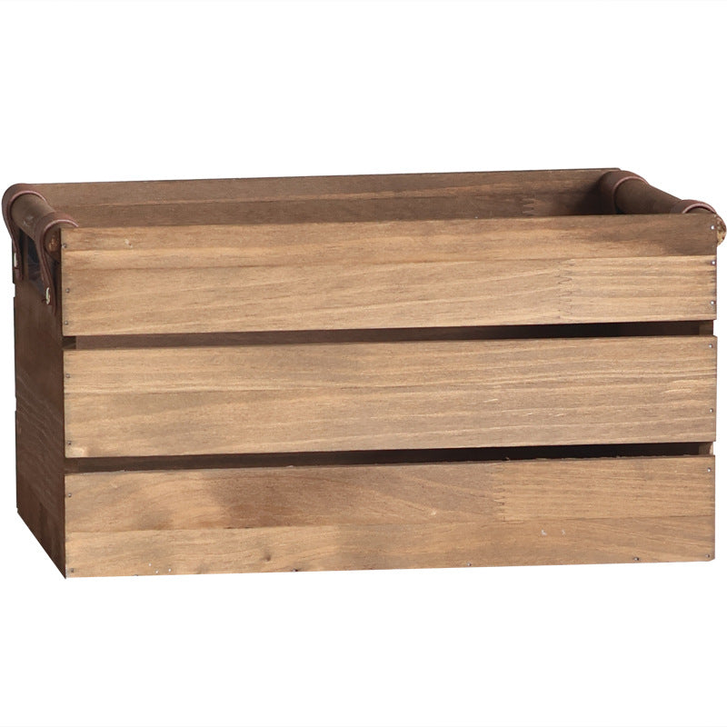 Robust storage basket made of wood Stornfield