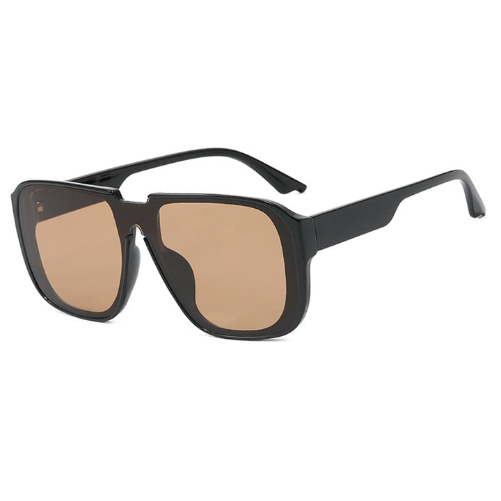 Ladies trendy square sunglasses with transparent green frame and protective UV filter Stornfield