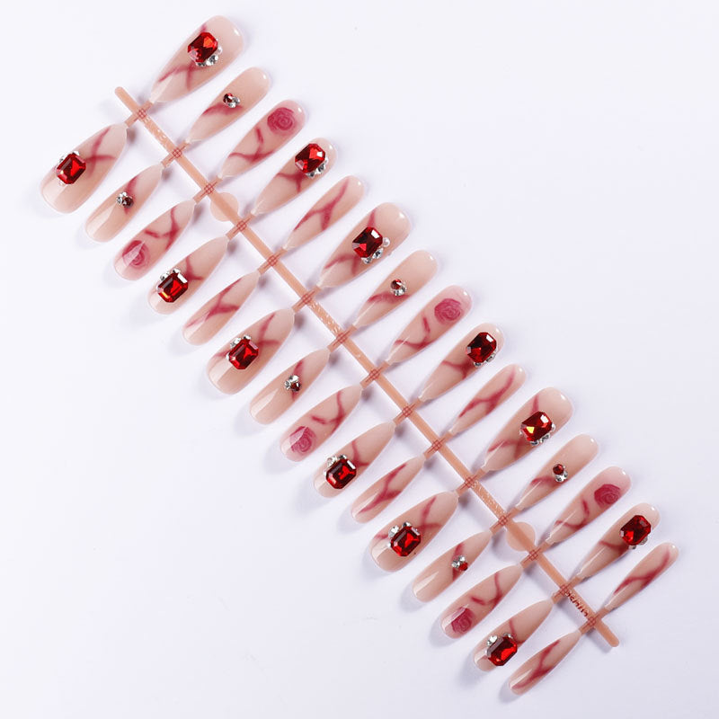Decorative Almond-Shaped Press-On Nails