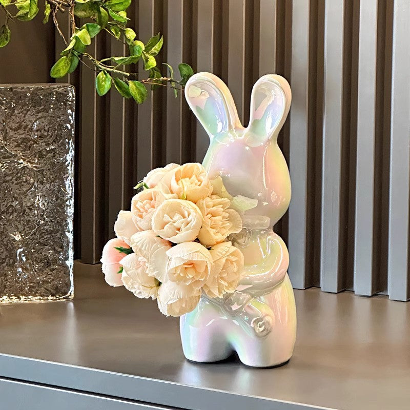 Charming Bunny-Shaped Decorative Flower Holder