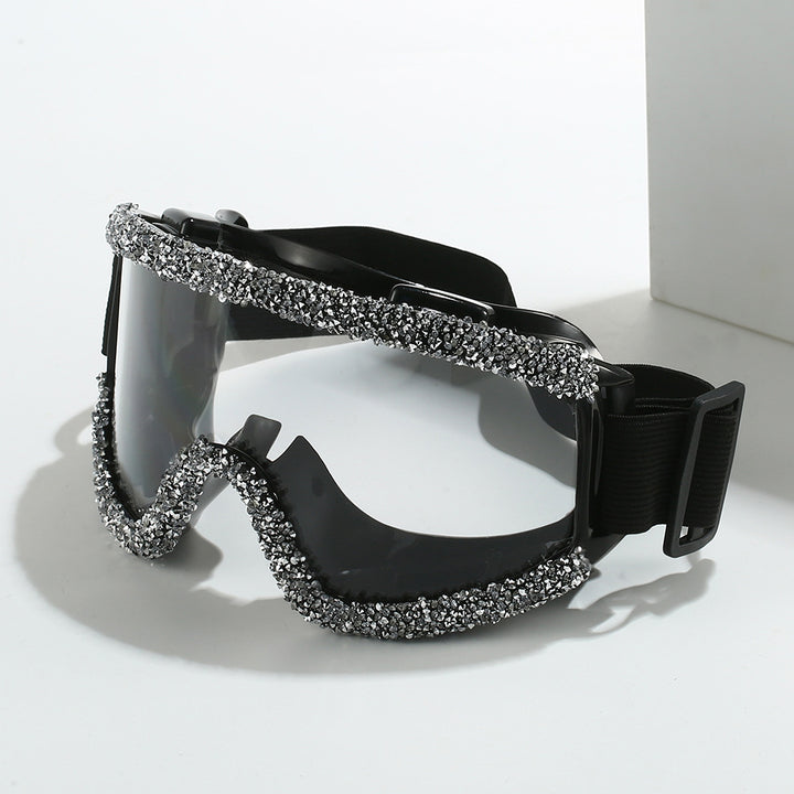 Women's glamorous ski goggles with sparkling decorative frame Stornfield