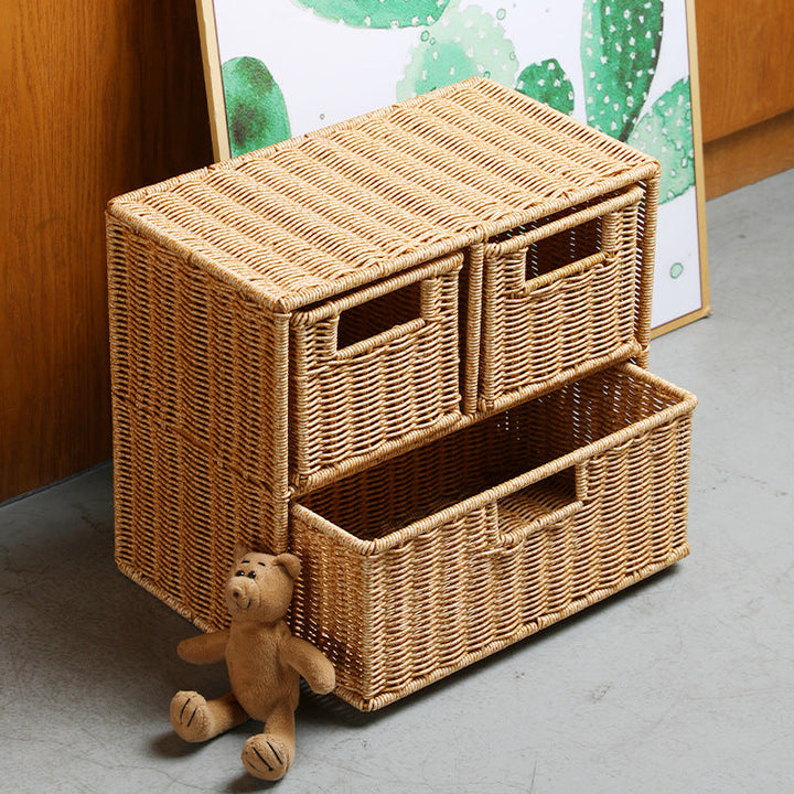 Multi-Drawer Wicker Storage Organizer Stornfield