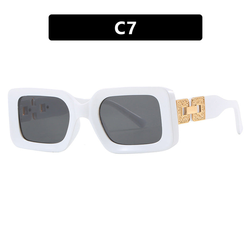 Women’s fashionable sunglasses in elegant square design with luxurious golden accents Stornfield