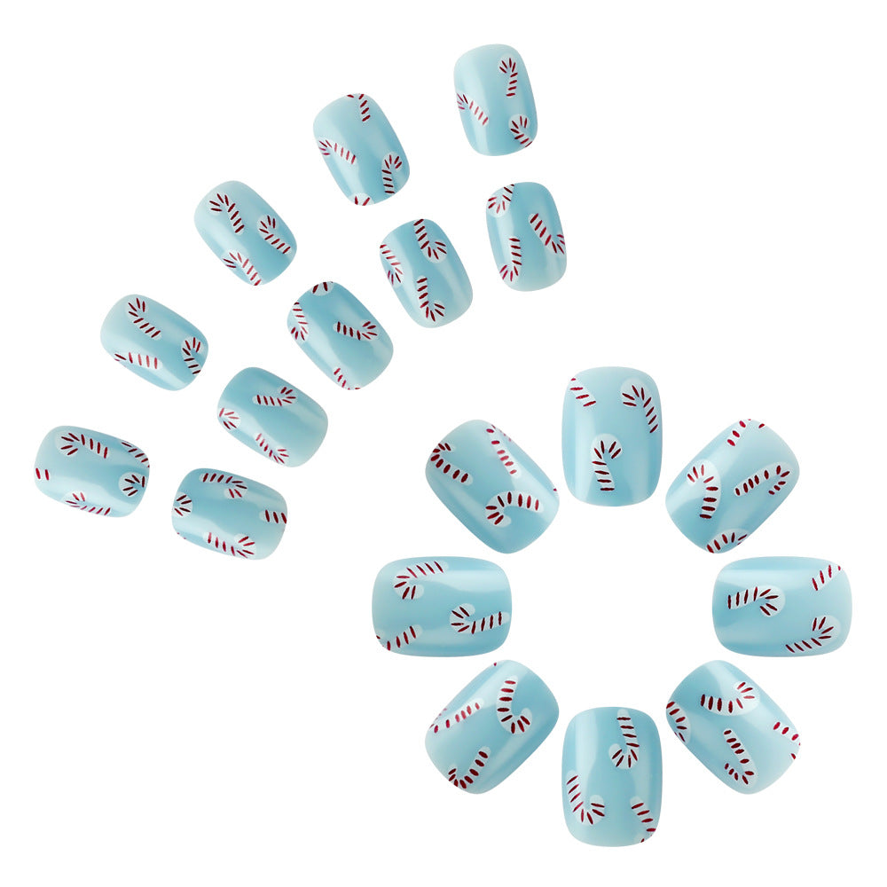Candy Cane Themed Press-On Nail Art Stornfield