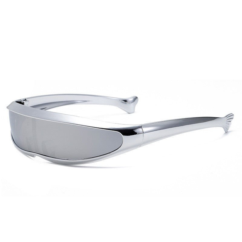 Women Futuristic Designer Sunglasses with Stylish Gold Frame Stornfield