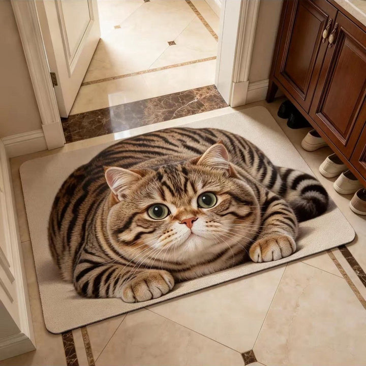 Cute Cat-Themed Plush Area Rug