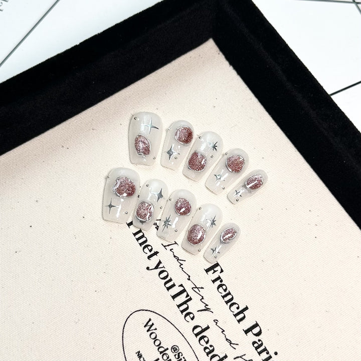 Galaxy-Inspired Decorative Press-On Nail Set