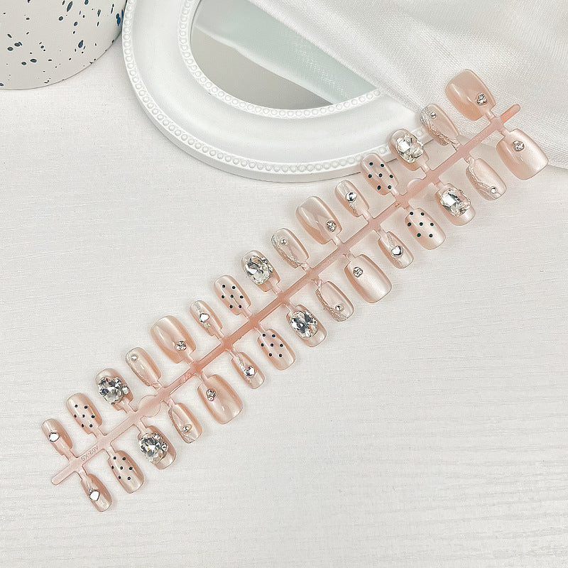 Premium Rhinestone-Decorated Press-On Nail Set Stornfield