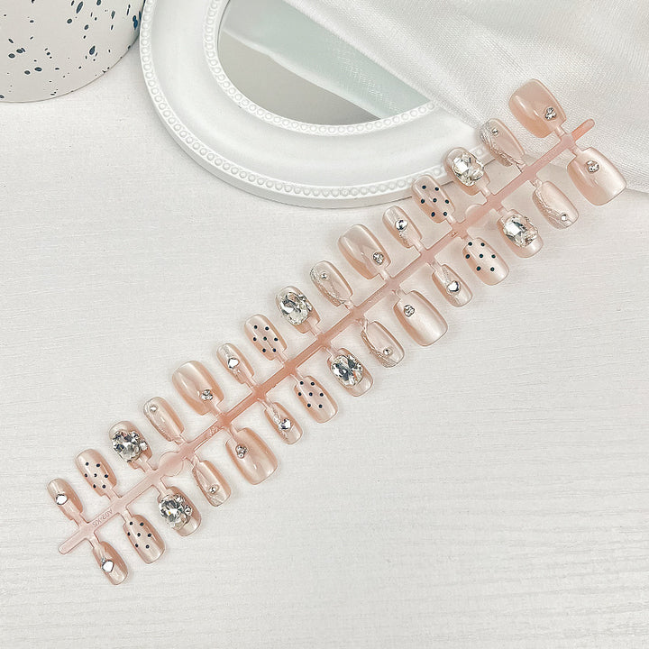 Premium Rhinestone-Decorated Press-On Nail Set Stornfield