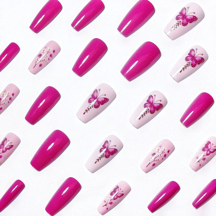 Glittering artificial nails with butterfly motif Stornfield